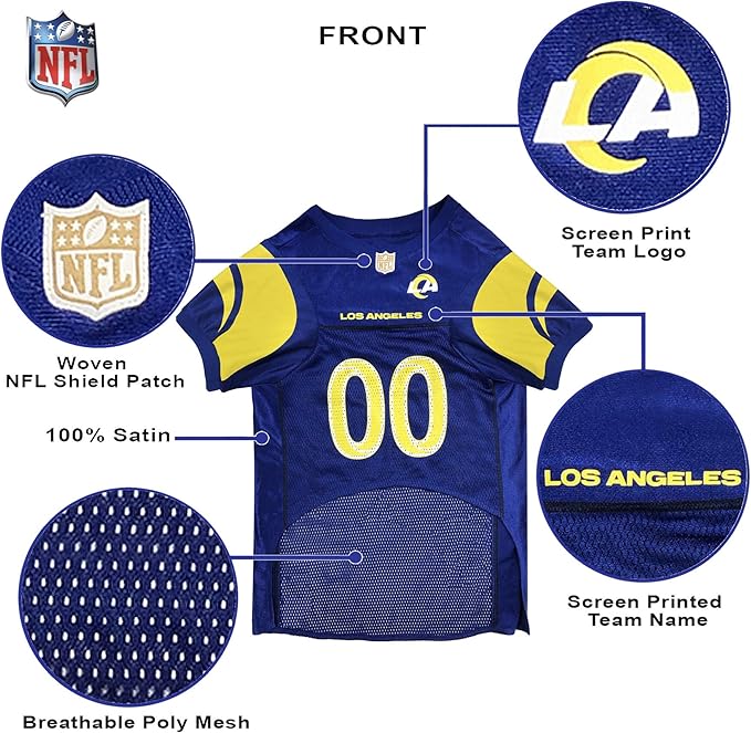 NFL STL-4006-MD LOS ANGELES RAMS DOG Jersey, Medium