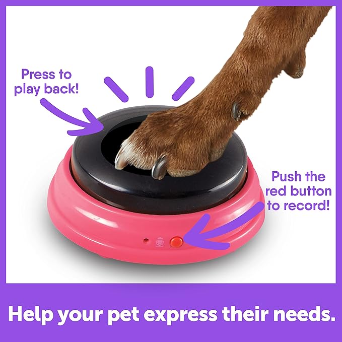 Hunger For Words Talking Pet Next Words Locations - 3 Piece Set of Recordable Speech Buttons for Dogs, Dog Buttons for Communication