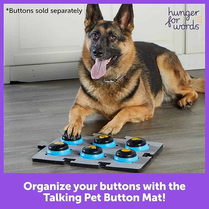 Hunger for Words Talking Pet Button Mat - 1pc Talking Dog Button Mat, Talking Dog Button Storage, Single Mat Holds Up to 6 Buttons (Buttons Sold Separately) (Pack of 2)