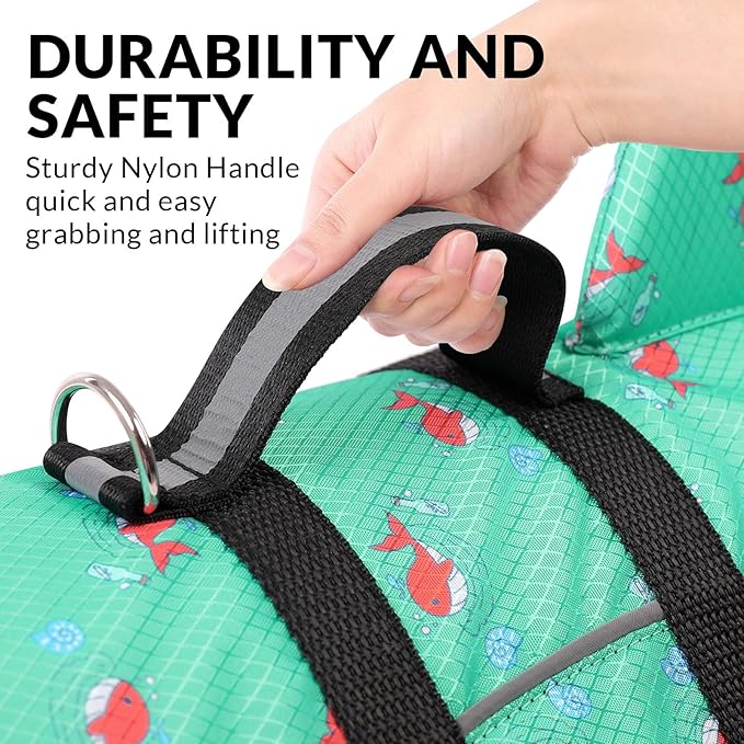 Queenmore Small Dog Life Vest for Swimming, Shark Dog Life Jacket, XS Life Vest for Boating, Puppy Life Jackets for Small Dogs Cats, Pet Floating Dog Swimming Vest with Handle/Leash Hook