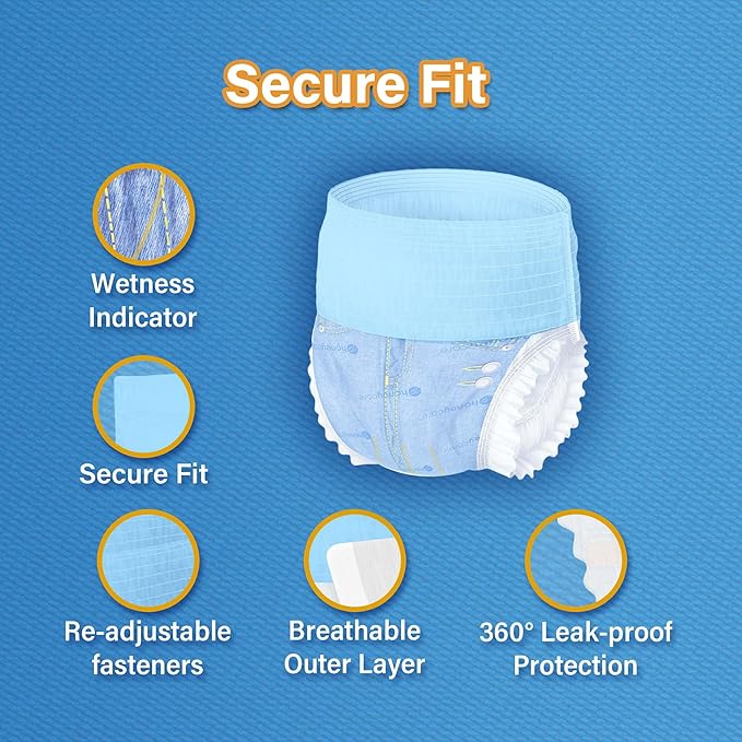 Honeycare Female Dog Diapers, Disposable Diapers for Female Dog with Stretchy Waist, Dog Pull-Ups for Easy wear, Dogs in Heat Period Super Absorbent Leak-Proof Doggie Diapers, Size Large, 30 Count