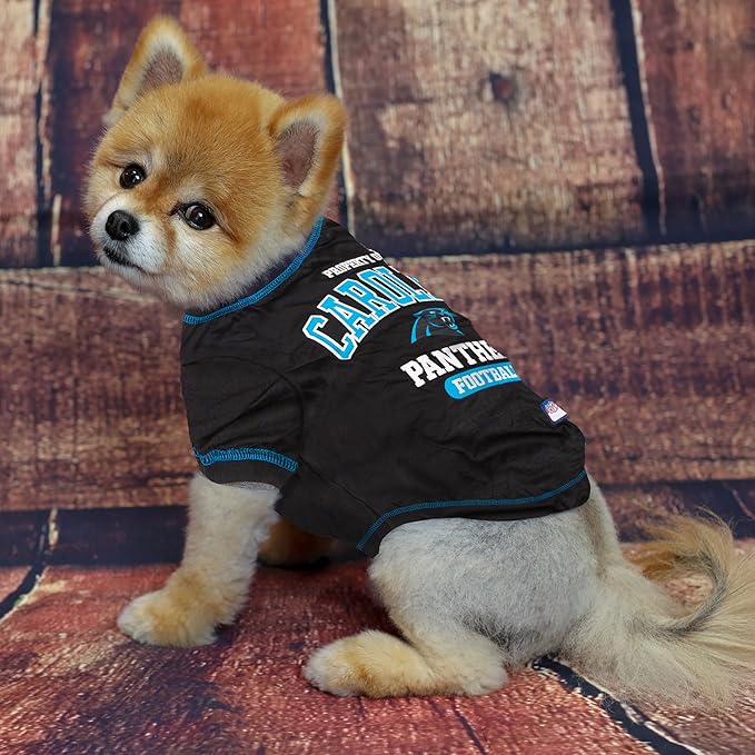 NFL Carolina Panthers Dog T-Shirt for Pets, Size X-Large. Officially Licensed Pet Shirt with Team Logo, Soft Stretchable Comfort Fit Apparel for Dogs & Cats