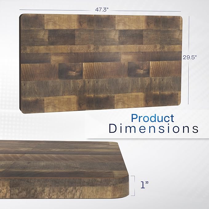 VIVO Reclaimed Wood Universal 48 x 30 inch Solid One-Piece Table Top for Standard and Sit to Stand Height Adjustable Home and Office Desk Frames, DESK-TOP48-30P