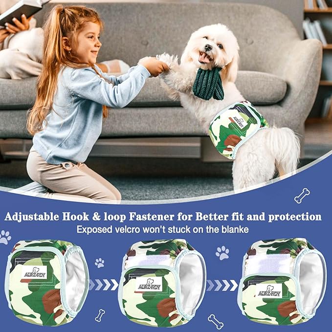 Belly Bands for Male Dogs 5 Pack Washable Dog Diapers Reusable Male Dog Pee Wraps with 5pcs Dog Diaper Liners for Doggie in Incontinence or Excitable Urination and Training, XL