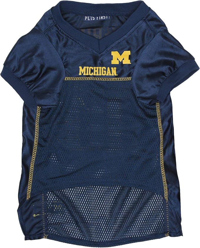 Pets First NCAA College Michigan Wolverines Mesh Jersey for DOGS & CATS, X-Large. Licensed Dog Jersey with your Favorite Football/Basketball College Team