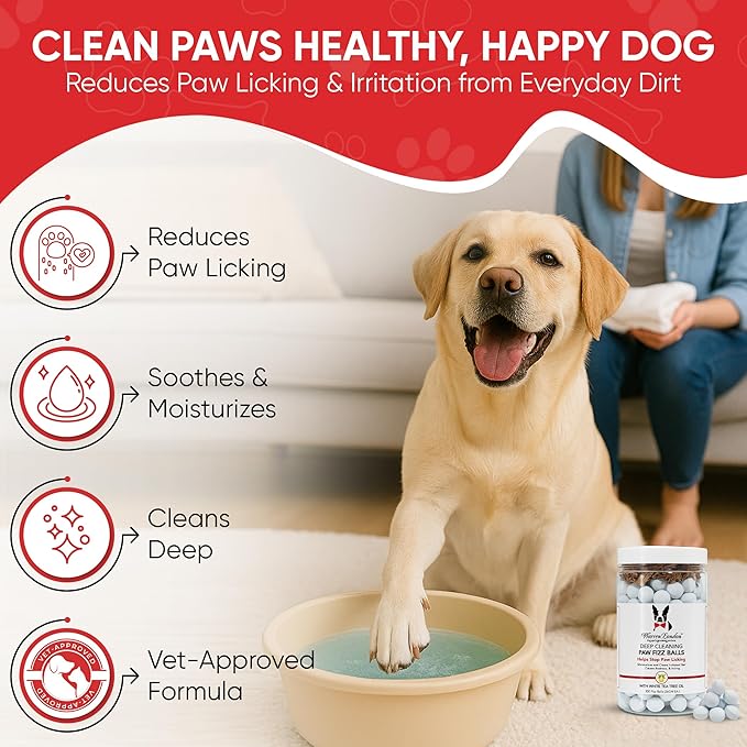 Warren London Deep Cleaning Paw Soak & Spray Combo | Soothes Itchy Paws with Seaweed, Tea Tree Oil & Aloe Vera | Anti-Lick Treatment | 12 Tablets + Deep Clean Paw Spray | Groomer-Approved Relief