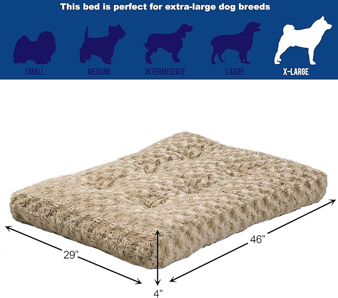 MidWest Homes for Pets XL QuietTime Deluxe Mocha Ombré Swirl Plush Pet Bed, Machine Washable, Non-Skid Bottom, Soft Crate Mat for 48-inch Crates