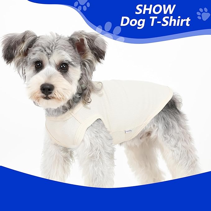 2 Pack Dog Clothes for Small Dogs Summer Dog Shirt Vest Girl Boy Lightweight Puppy T-Shirts Blank Soft and Cool Pet Clothing Sleeveless Medium Large Dog Outfit (White+Blue, XXX-Large)