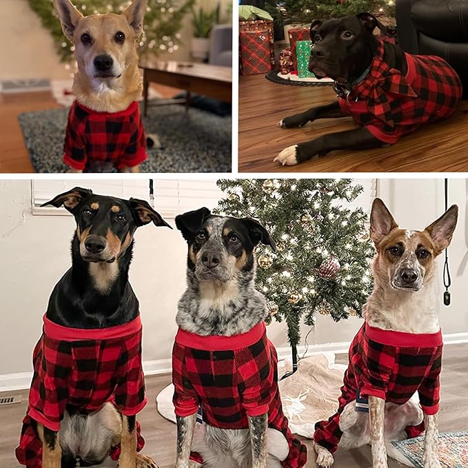 SCENEREAL Dog Pajamas for Large Sized Dogs - Soft Pet Sweater Clothes Pjs, Warm Comfy Puppy Coat Onesie Outfits for Small Medium Doggie Winter, Holiday Christmas Dog Costume Jammies