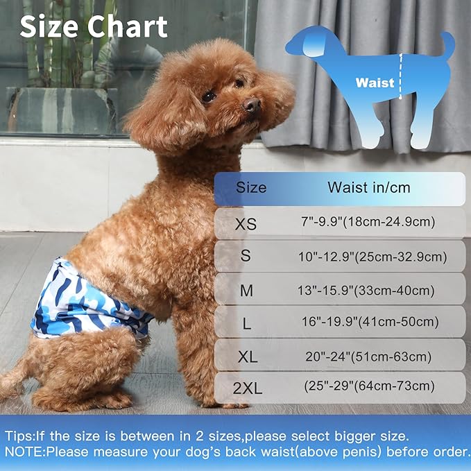 Reusable Dog Belly Bands for Male Dogs Diapers,5 Pack Premium Washable Dog Diapers Male Puppy Nappies Wrap,M