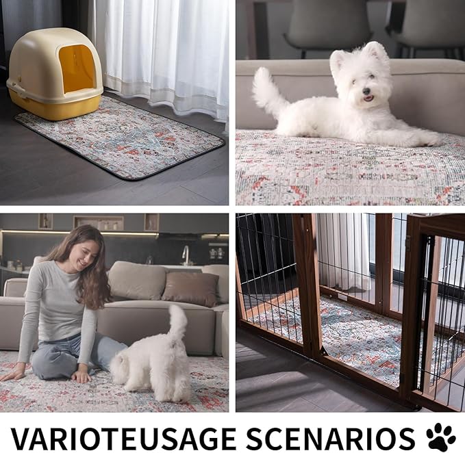 Washable Pee Pads for Dogs, Reusable Puppy Potty Training Pads, Ultra-Absorbent Thick Waterproof Leak-Proof Non-Slip Pads & Mat for Crate, Playpen, Floor, Whelping & Housebreaking , 2 Pack 24"x36"