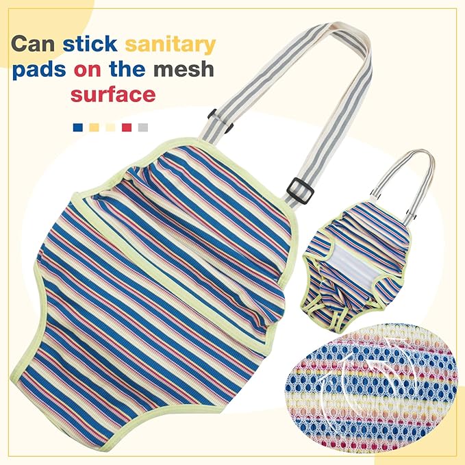Dog Diapers Female,Female Dog Diapers for Heat Large Dogs, Washable Onesie Sanitary Pantie with Adjustable Suspender Washable, Reusable Period Panties Doggie Diaper, L