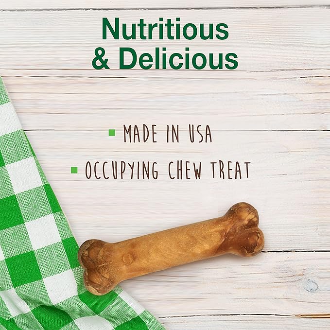 Nylabone Healthy Edibles Natural Dog Chews Long Lasting Bacon Flavor Treats for Dogs, Small/Regular (3 Count)