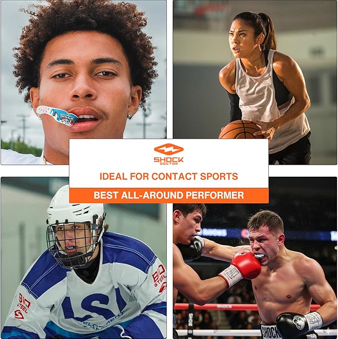Shock Doctor Ultra 2 STC Mouth Guard w/Detachable Strap for Football Helmet, Custom Fit - Youth & Adult – Superior Protection and Low Profile Fit