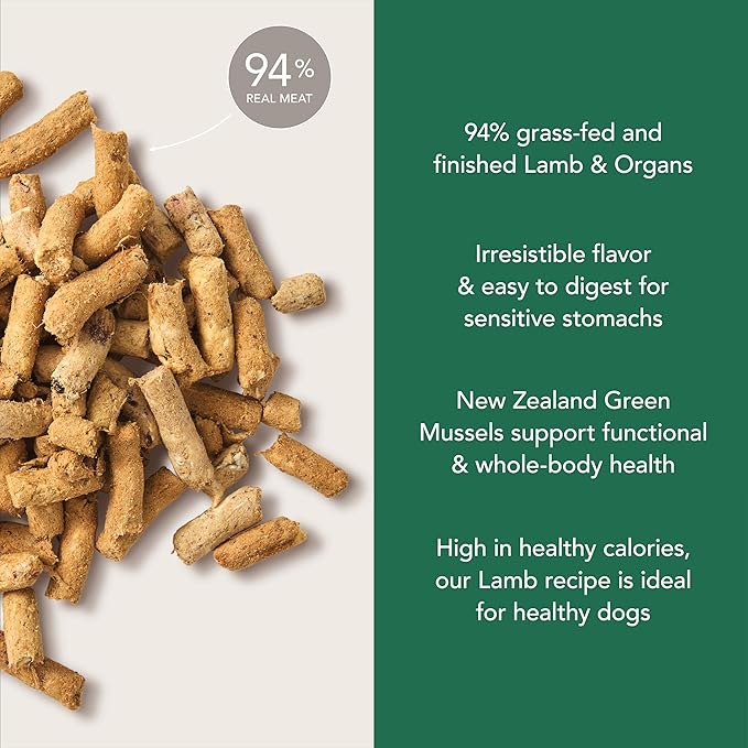 K9 Natural Lamb Freeze Dried Dog Food, High-Meat Natural Complete Meal or Meal Toppers for Dogs, Grass-Fed Lamb from New Zealand, Grain-Free, GMO-Free, Complete & Balanced Nutrition, 1.1lb