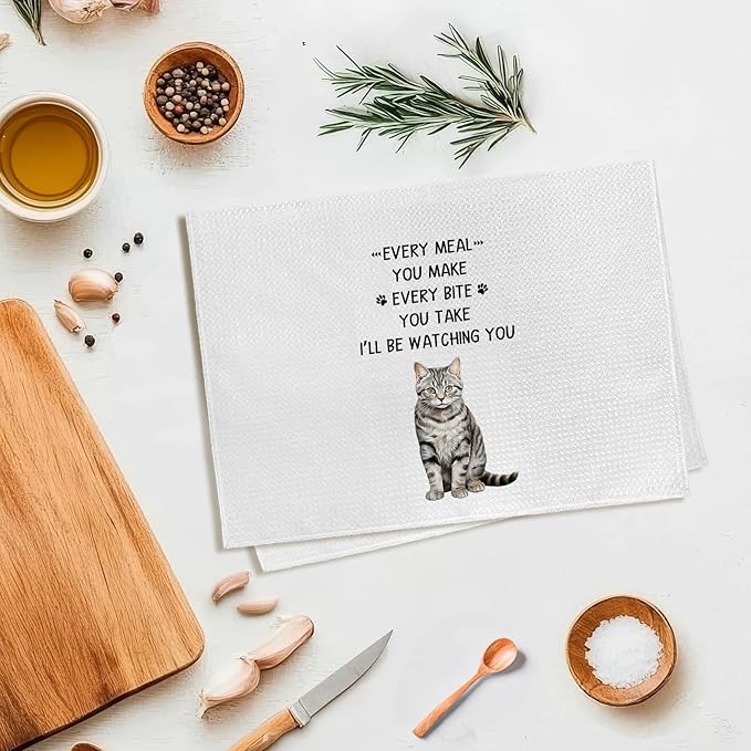 American Shorthair Gifts Cat Kitchen Towels, Gifts for American Shorthair Lovers Hand Towel, Every Meal You Make Decorative Tea Dish Towels for Kitchen, Funny Cat Kitchens Decor, 16x24in