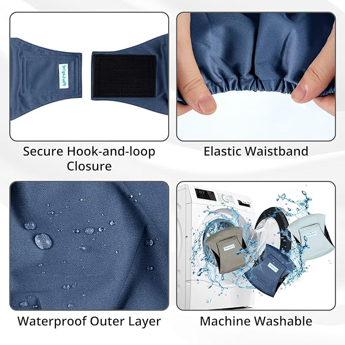 Paw Legend Washable Dogs Diapers Male Dog Belly Bands for Male Dogs Diapers Reusable Puppy & Doggie Diapers Male (3 Pack, Small)