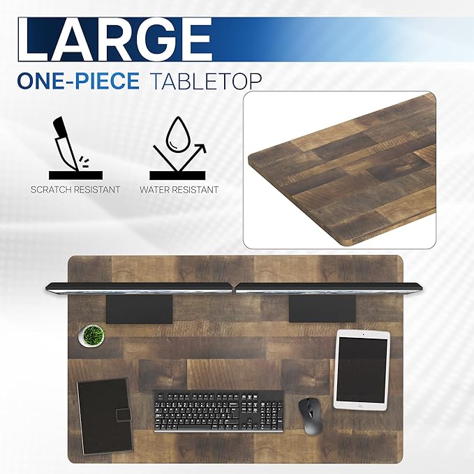 VIVO Reclaimed Wood Universal 48 x 30 inch Solid One-Piece Table Top for Standard and Sit to Stand Height Adjustable Home and Office Desk Frames, DESK-TOP48-30P