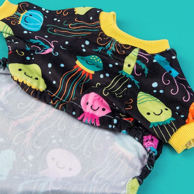 CuteBone Soft & Stretchy Dog Pajamas - Cozy Pet Jammies Breathable Jumpsuit for Small Dogs - All-Season Comfy Outfit Easy-On Pullover Design - Keeps Pets Warm & Comfortable P80XXL