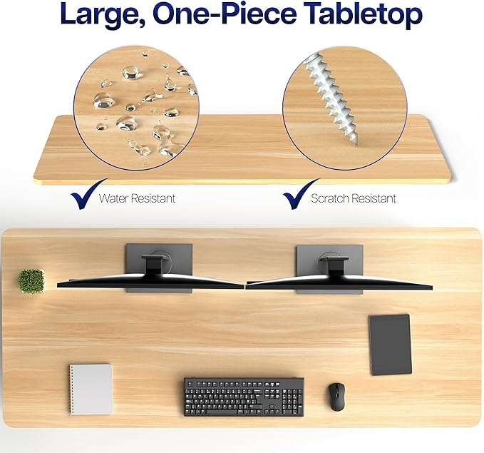 VIVO Light Wood Universal 71 x 30 inch Solid One-Piece Table Top for Standard and Sit to Stand Height Adjustable Home and Office Desk Frames, DESK-TOP71C