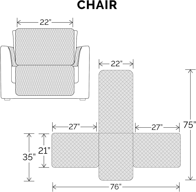 Furhaven Waterproof & Non-Slip Chair Cover Protector for Dogs, Cats, & Children - Quilted Paw Print Living Room Furniture Cover - Espresso, Chair