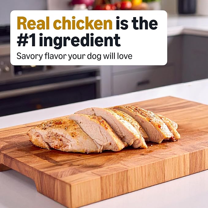 Amazon Basics Wet Dog Food, Chicken Dinner, Made with Real Chicken, 3.5 oz Cup (Pack of 12)