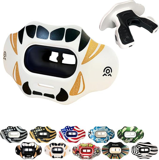 Football Mouth Guard Lip Guard MAXX/Might Football and High Impact Sports Lip Protector for Adults & Youth (Strap Included)