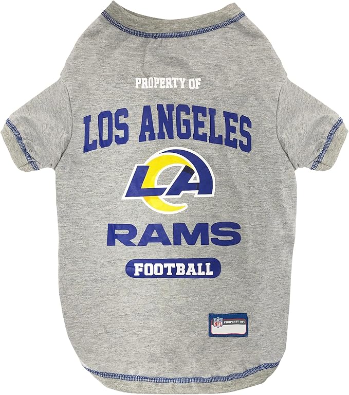 NFL Los Angeles Rams Dog T-shirt X-Large. - Licensed Shirt for Pets Team Colored with Team Logos- Premium Stretchable Materials for the comfort of your Dog & Cat