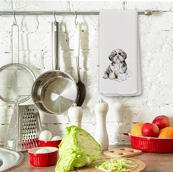 Funny Shih Tzu Gifts Bathroom Hand Towels, Dog Bathroom Decor, Gifts for Shih Tzu Lovers Dish Tea Towels, Kids Bath Room Washroom Toilet Decorative Hand Towel 16x24 Inch