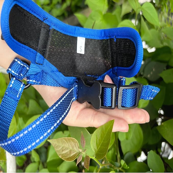 New Dog Muzzle for Small Dogs, to Prevent Biting, Soft Material with Reflective & Adjustable Strap, Breathable Mouth Guard for Biting Chewing Grooming, Allow Panting Drinking (Blue, S Size)