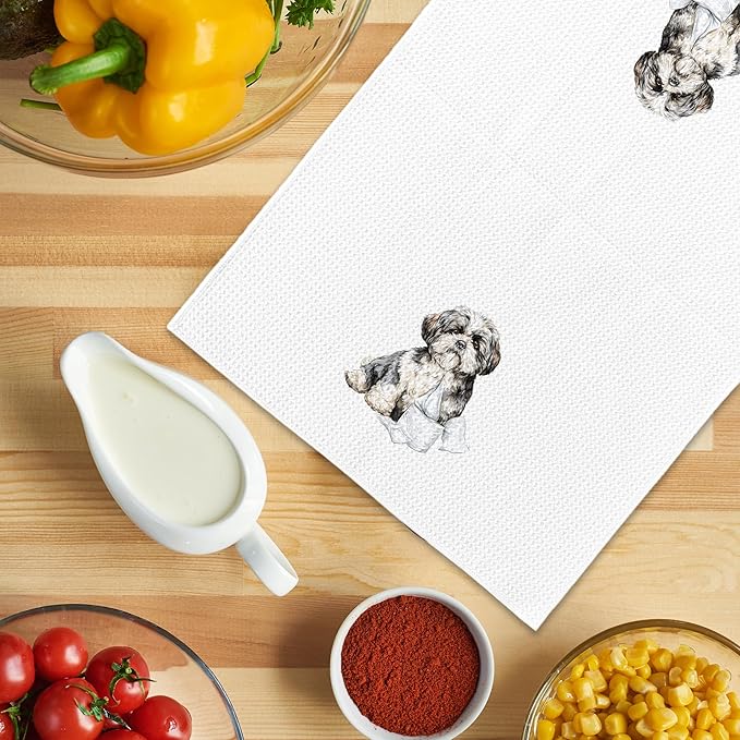 Funny Shih Tzu Gifts Bathroom Hand Towels, Dog Bathroom Decor, Gifts for Shih Tzu Lovers Dish Tea Towels, Kids Bath Room Washroom Toilet Decorative Hand Towel 16x24 Inch