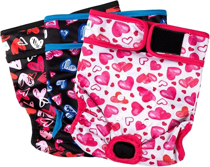 Paw Legend Washable Reusable Female Dog Period Diapers for Heat Doggie Puppy Diapers for Female Dogs (3 Pack, Small)