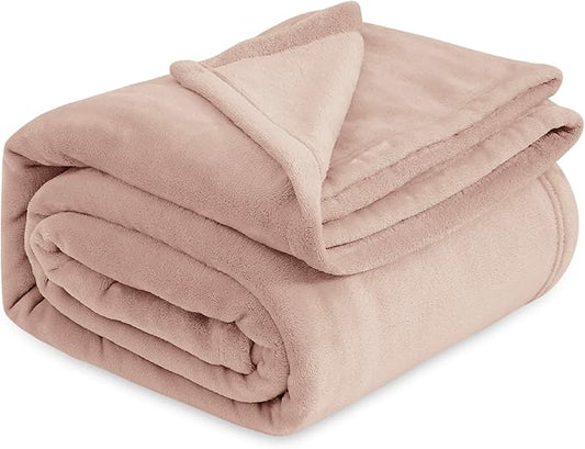 Bedsure GentleSoft Fleece Blanket Twin Size Dusty Pink - 300GSM Lightweight Plush Fuzzy Cozy Soft Warm Blanket for Bed, Sofa, Couch, Travel, Camping, 60x80 inches