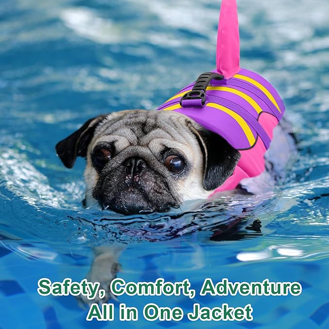 Fragralley Shark Dog Life Jacket, High Buoyancy with Tear-Resistant Nylon, Dog Float Vest for Swimming and Boating, Pet Life Preserver for Small Medium Large Dogs (PFD)