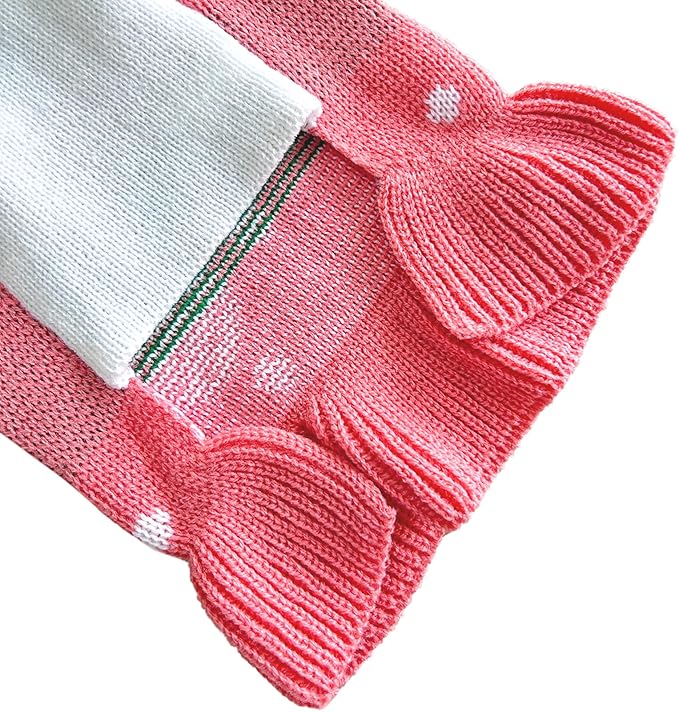 CHBORCHICEN Pet Dog Sweaters Classic Knitwear Turtleneck Winter Warm Puppy Clothing Cute Strawberry and Heart Doggie Sweater (XXS, Dress-Pink)