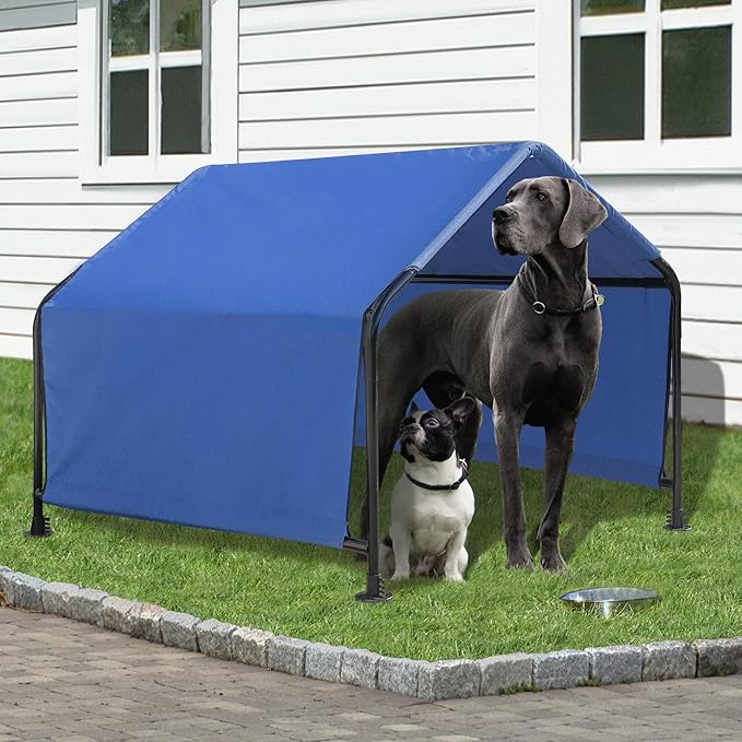ShelterLogic 5' Outdoor Pet Shade, Versatile Pet Canopy Tent for Medium to Large-Breed Dogs, Cats, Small Animals and Livestock, Blue