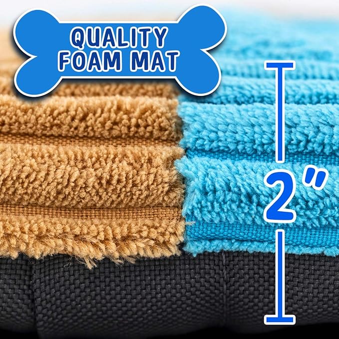 Puppy Teething Mat, Dog Play Mat, Playmat with Teething Toys, Dog Playpen Accessories, Teething Rings, Stuff for Puppies, Playpen, Essentials - 20 X 20