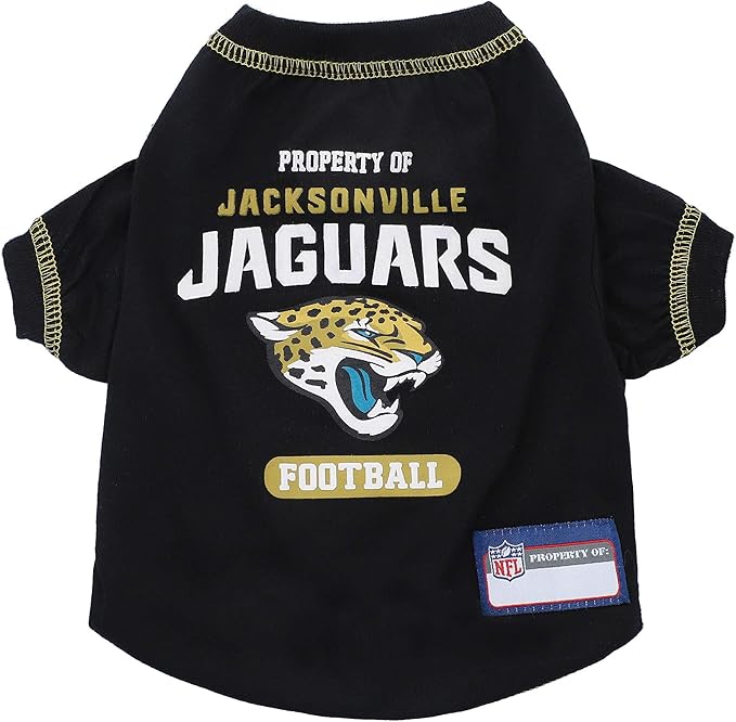 NFL Jacksonville Jaguars Dog T-Shirt for Pets, Size X-Small. Officially Licensed Pet Shirt with Team Logo, Soft Stretchable -Comfort Fit Apparel for Dogs & Cats