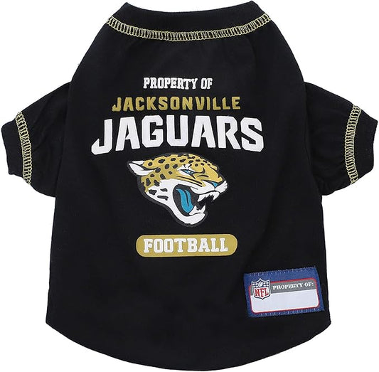 NFL Jacksonville Jaguars Dog T-Shirt for Pets, Size X-Small. Officially Licensed Pet Shirt with Team Logo, Soft Stretchable -Comfort Fit Apparel for Dogs & Cats