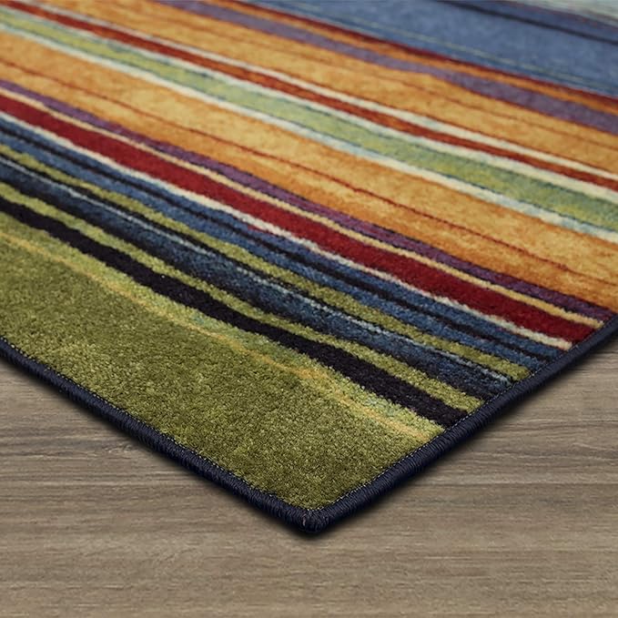 Mohawk Home Rainbow Stripe 6' x 9' Area Rug - Multicolor - Perfect for Living Room, Dining Room, Office