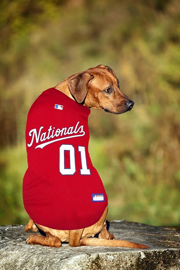 Official MLB Washington Nationals Pet Jersey for Dogs & Cats, Size X-Large - Stylish Baseball Jersey for Your Furry Fan- Show Off Team Spirit with The Perfect Fan Apparel Gear for Pet, Dog & Cat
