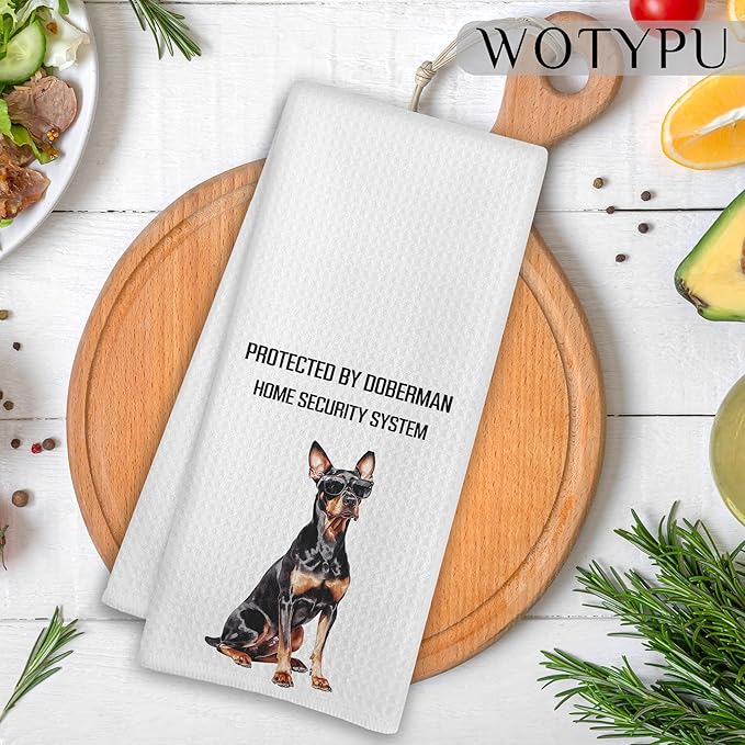Funny Doberman Gifts Kitchen Towels, Doberman Gifts for Women Dish Tea Towel for Kitchen Decor, Dobermans Gifts Hand Towels for Bathroom Decor, 16X24 Inch