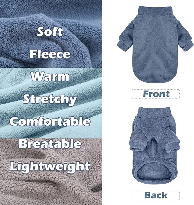 Dog Sweater, 3 Pack Dog Sweaters for Small Dogs Girl Boy, Ultra Soft Warm Puppy Clothes Dog Coat for Winter (Gray+Azure+Navy, X-Small)