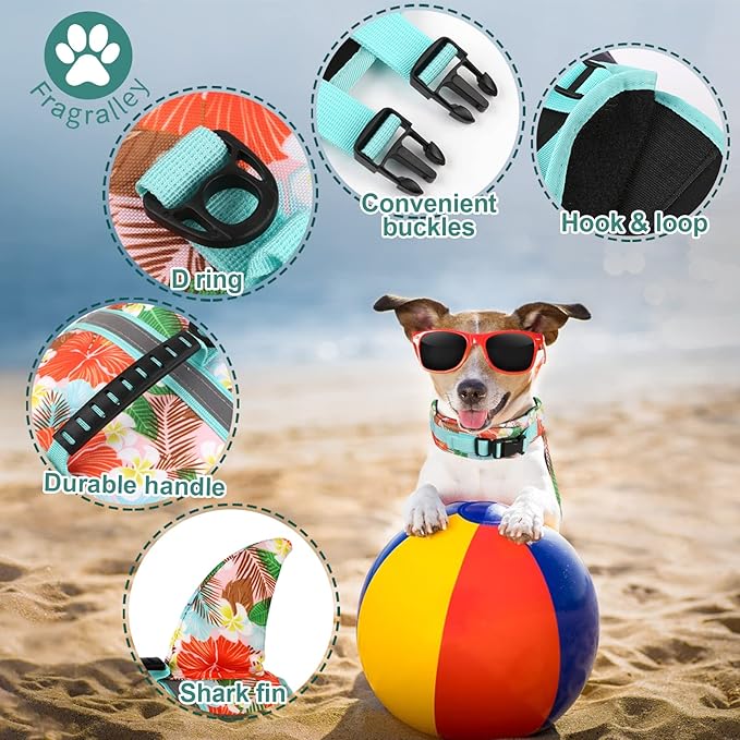 Fragralley Shark Dog Life Jacket, Adjustable Dog Life Vest with Shark Fin, Suit for Small Medium Large Dog Life Vest for Swimming, Boating, Pool, Beach