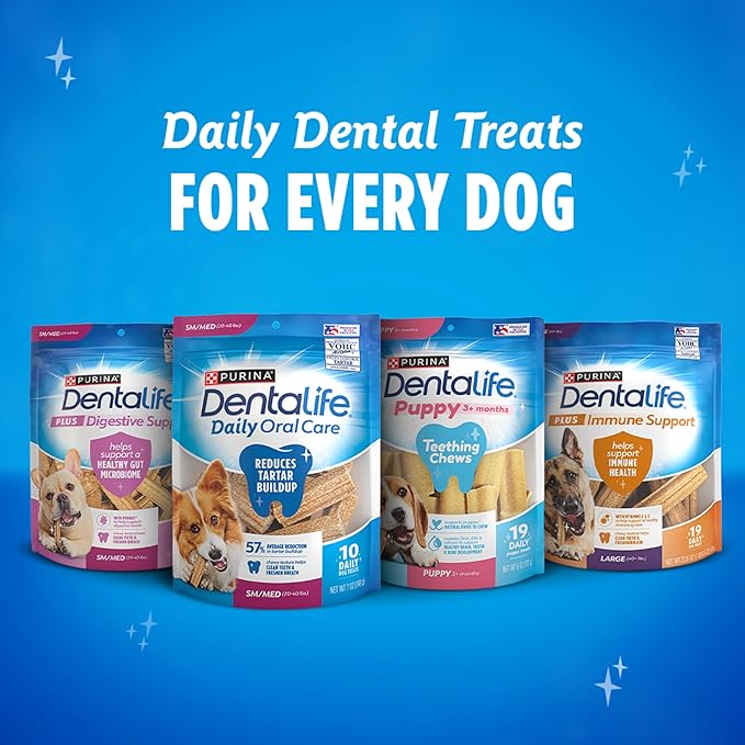 Dentalife Puppy Teething Dog Chews for Small Dogs 3 Months and Up,Chicken Flavor,17.3 oz.,19 Chews - 19 ct. Pouch,(Pack of 2)