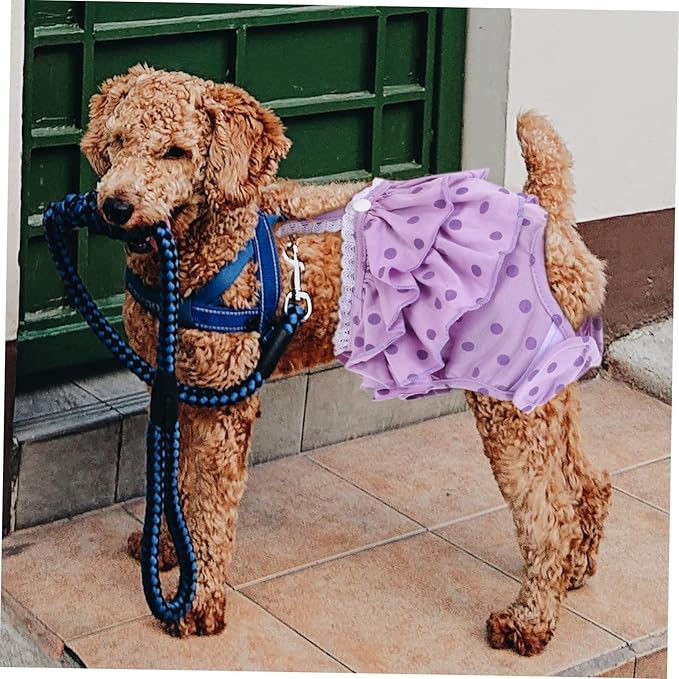 1pc Pet Diaper for Female Dogs Comfortable Underpant for Menstruation Cute Dot Skirt Carpets and Furniture from Stains for Estrus and
