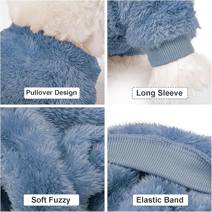 Dog Sweater, 3 Pack Dog Sweaters for Small Dogs, Dog Clothes for Small Dogs Girl Boy, Ultra Soft and Warm Puppy Sweater Dog Coat for Winter Christmas (Medium, Blue+Lt Coffee+Dark Grey)