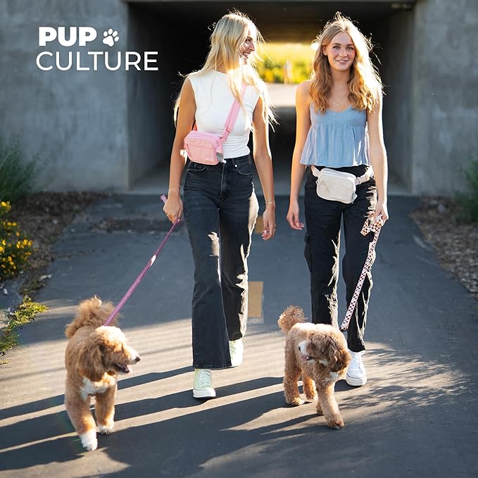 Pup Culture Dog Treat Pouch with Poop Bag Dispenser and Removable Treat Pouch | Cross Body Dog Walking Bag | The Perfect Puppy Training Tool and Even Better Gift