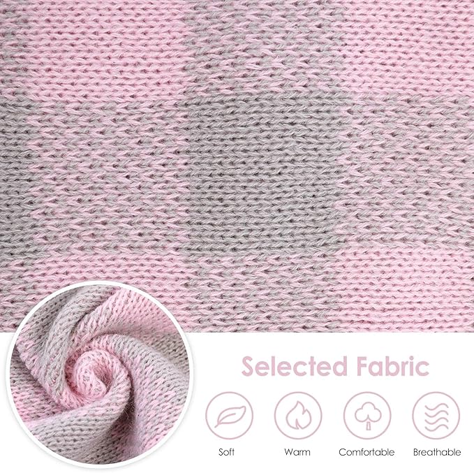 Dog Sweater Dress Plaid Knitwear for Small Medium Dogs Warm Puppy Pet Turtleneck Stretch Pullover Cute Fall Winter Vest Clothes with Leash Hole for Christmas (Grey, XS)