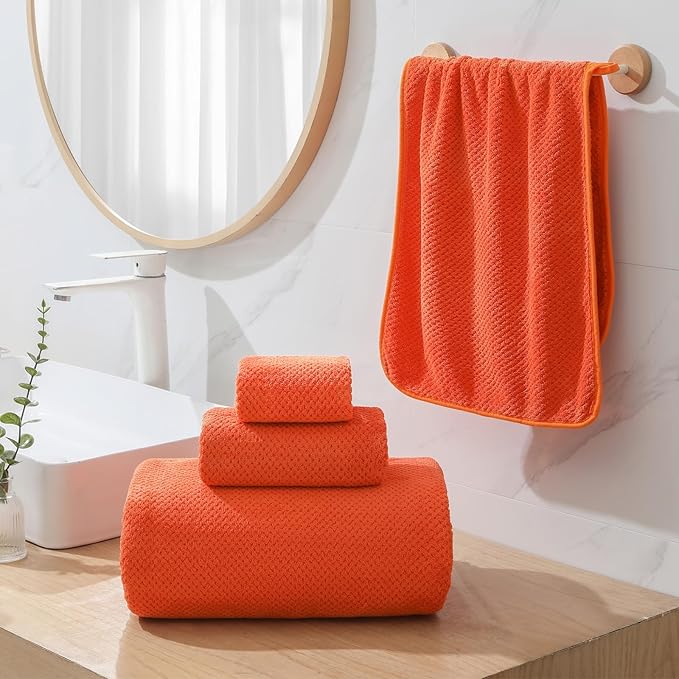 YTYC Towels,39x78 Inch Oversized Bath Sheets Towels for Adults Luxury Bath Towels Extra Large Sets for Bathroom Super Soft Microfiber 80% Polyester(Burnt Orange,2 Piece)